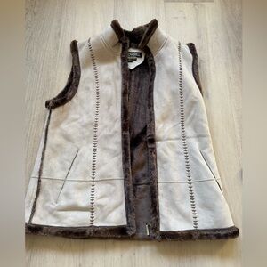 Gorgeous Fur and Beige Suede Vest